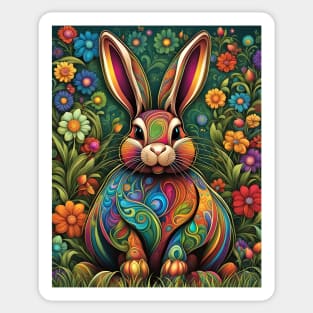 Artful Easter Bunny 1 Sticker